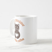 Mug Conception de café de chat de séjournez à la mode (Devant gauche)