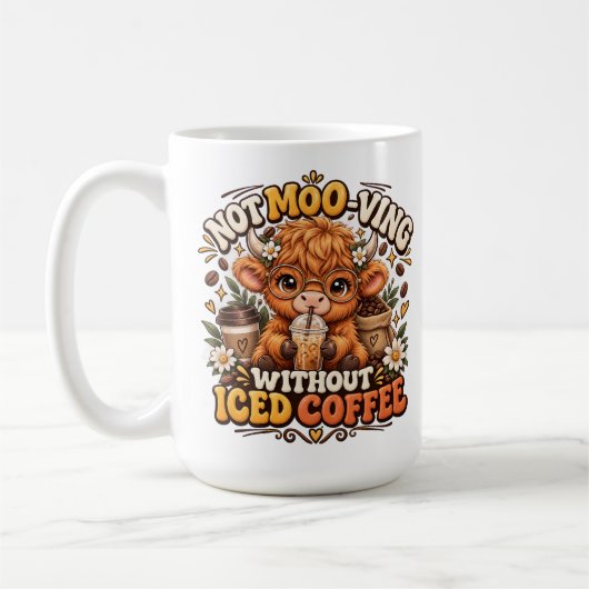 Mug Conception de café glacé pour vache des Highlands (Gauche)