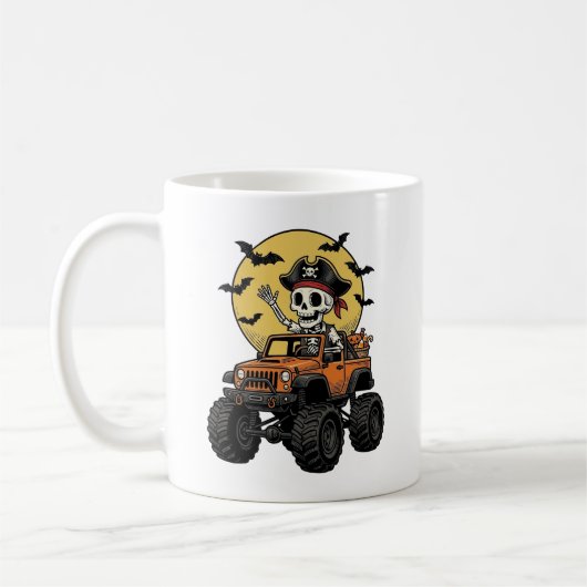 Mug Conception de camion monstre squelette pirate Hall (Gauche)