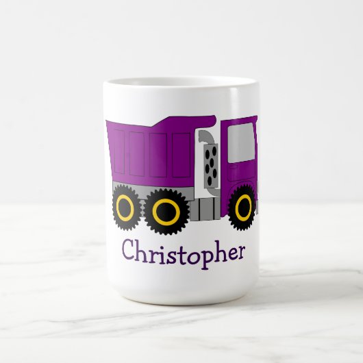 Mug Conception de camion violet personnalisée (Centre)