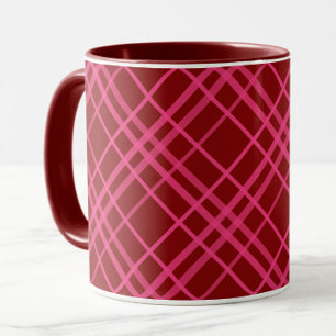 Mug Conception de carreaux à carreaux à carreaux rose