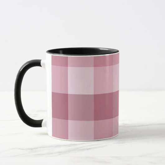 Mug Conception de carreaux à carreaux à gingham rose (Gauche)