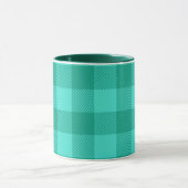 Mug Conception de carreaux à carreaux gingham sarcelle (Centre)