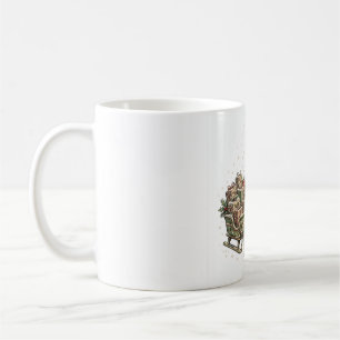 Mug Conception de carte de Noël rétro traîneau de renn