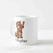 Mug Conception de castor personnalisée (Devant gauche)
