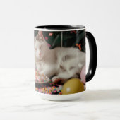Mug Conception de célébration d'anniversaire de chat a (Devant droit)