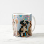 Mug Conception de célébration d'anniversaire de chiots (Devant droit)