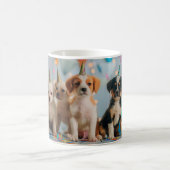 Mug Conception de célébration d'anniversaire de chiots (Centre)