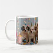 Mug Conception de célébration d'anniversaire de chiots (Gauche)