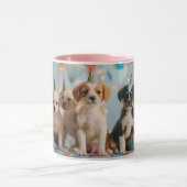 Mug Conception de célébration d'anniversaire de chiots (Centre)
