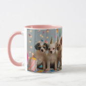 Mug Conception de célébration d'anniversaire de chiots (Gauche)
