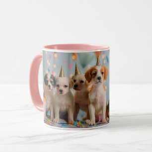 Mug Conception de célébration d'anniversaire de chiots