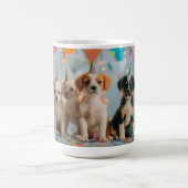 Mug Conception de célébration d'anniversaire de chiots (Centre)