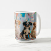 Mug Conception de célébration d'anniversaire de chiots (Devant droit)