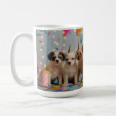 Mug Conception de célébration d'anniversaire de chiots (Gauche)