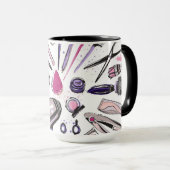 Mug Conception de cercle de maquillage (Devant droit)