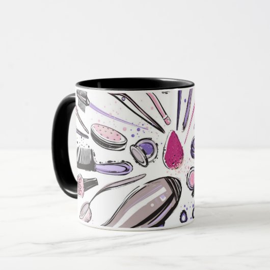 Mug Conception de cercle de maquillage (Devant gauche)