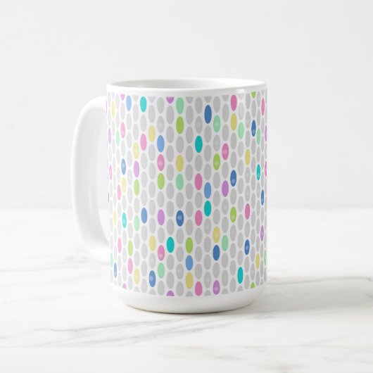 Mug Conception de cercles de couleurs rétro transparen (Devant gauche)