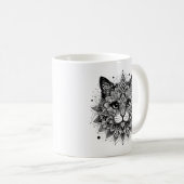 Mug Conception de chat à motif mandala (Devant droit)