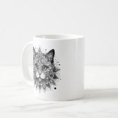 Mug Conception de chat à motif mandala (Devant gauche)
