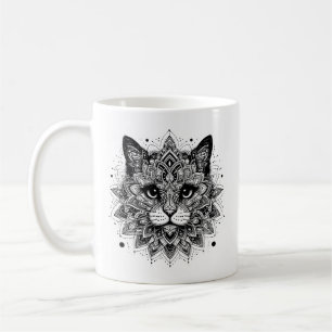 Mug Conception de chat à motif mandala