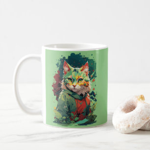 Mug Conception de chat avec éclaboussure de couleur fa