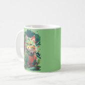 Mug Conception de chat avec éclaboussure de couleur fa (Devant gauche)
