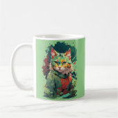 Mug Conception de chat avec éclaboussure de couleur fa (Gauche)
