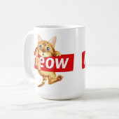 Mug Conception de chat de signe de miaulement (Devant gauche)