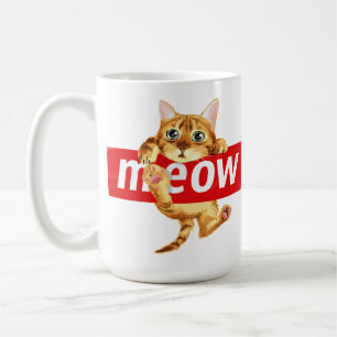 Mug Conception de chat de signe de miaulement