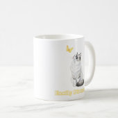 Mug Conception de chat mignon et papillon facilement d (Devant droit)