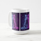 Mug **Conception de chat néon – Art félin futuriste lu (Devant gauche)