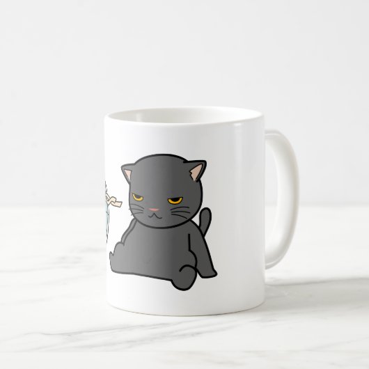 Mug conception de chats d'été devant ventilateur | con (Devant droit)