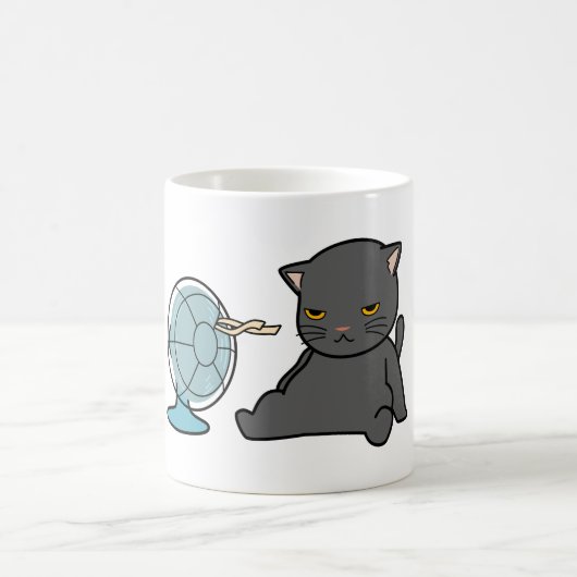Mug conception de chats d'été devant ventilateur | con (Centre)