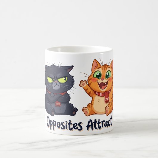 Mug Conception de chats mignons attirés par les opposé (Centre)
