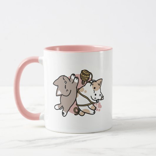 Mug Conception de chats mignons et joueurs – Art de pa (Gauche)