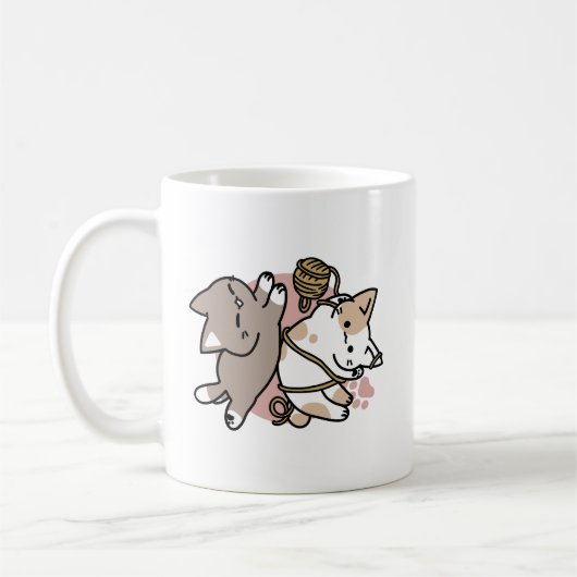 Mug Conception de chats mignons et joueurs – Art de pa (Gauche)