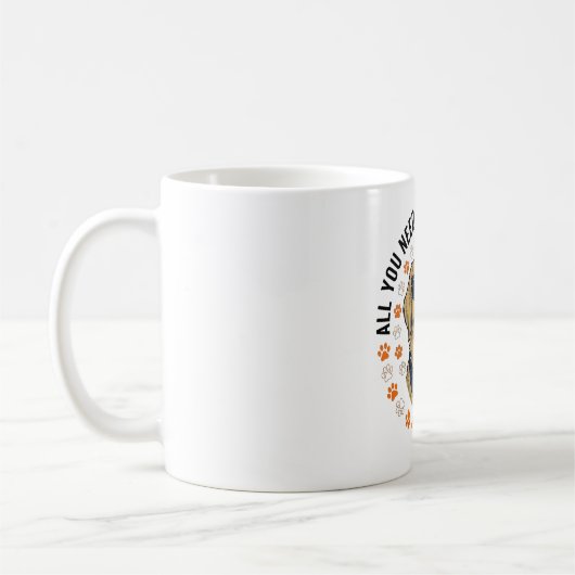 Mug Conception de chemise à empreinte de patte de retr (Gauche)