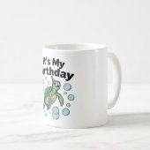 Mug Conception de chemise d'anniversaire de tortue mar (Devant droit)