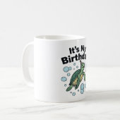 Mug Conception de chemise d'anniversaire de tortue mar (Devant gauche)