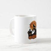Mug Conception de chemise de citrouille de lune de lou (Devant gauche)