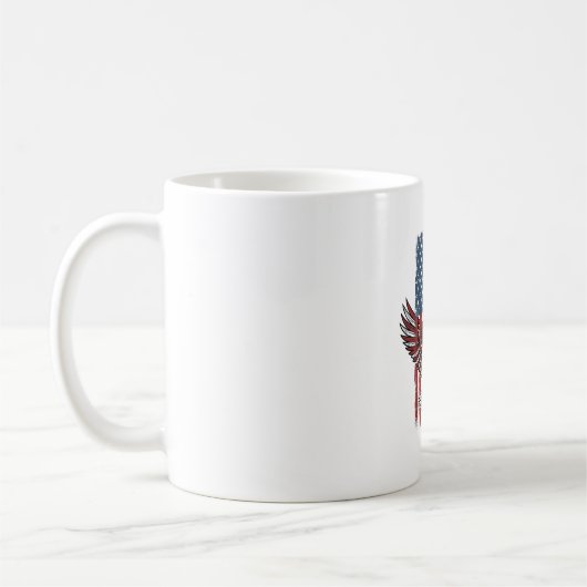Mug Conception de chemise de drapeau d'aigle patriotiq (Gauche)