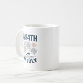 Mug Conception de chemise de feu d'artifice du 4 juill (Devant gauche)