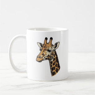 Mug Conception de chemise de portrait de girafe gravur