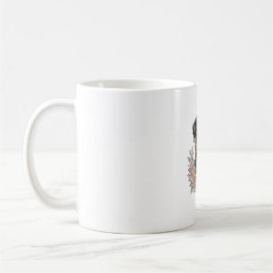 Mug Conception de chemise de portrait floral Rottweile