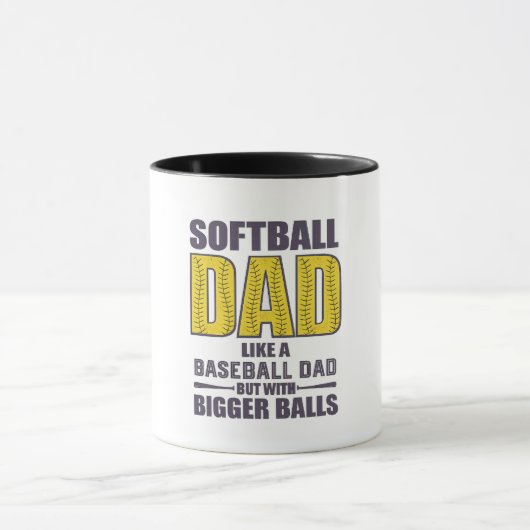 Mug Conception de chemise drôle SVG de papa softball  (Centre)