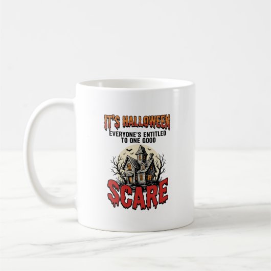 Mug Conception de chemise effrayante de maison hantée (Gauche)