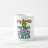 Mug Conception de chemise Mon joueur de softball préfé (Centre)