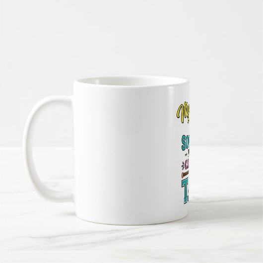 Mug Conception de chemise Mon joueur de softball préfé (Gauche)