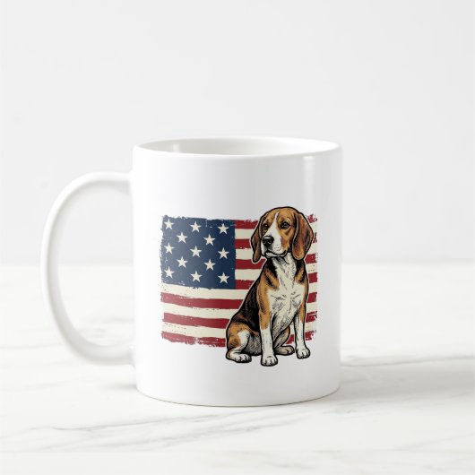 Mug Conception de chemise pour chien de drapeau patrio (Gauche)